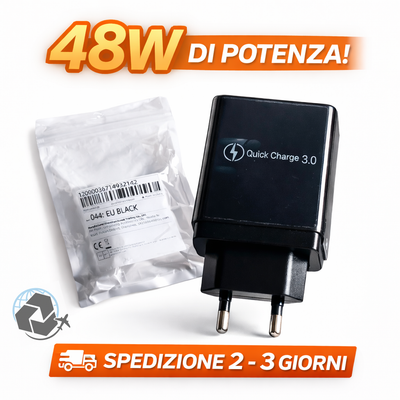 Caricatore Multiplo 48W Caricabatteria Universale Presa Multipla USB EU